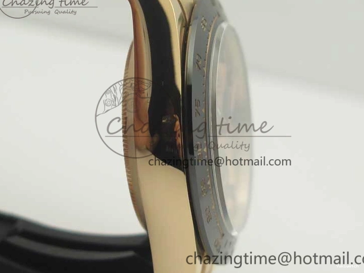 Best Dial ARF Clone Black Gold Rubber Rose On 1:1 Edition Super V2 Daytona 116515 Strap A4130 0225